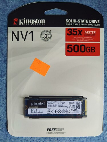 Unidad de estado sólido (SSD) Nv1 SNVS M.2 KINGSTON 500GB SNVS 500G PC LAP DISCO MEMORIA INTERNA