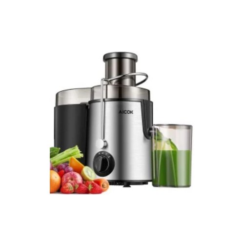 Extractor de jugos Aicok AMR516 negro y plata