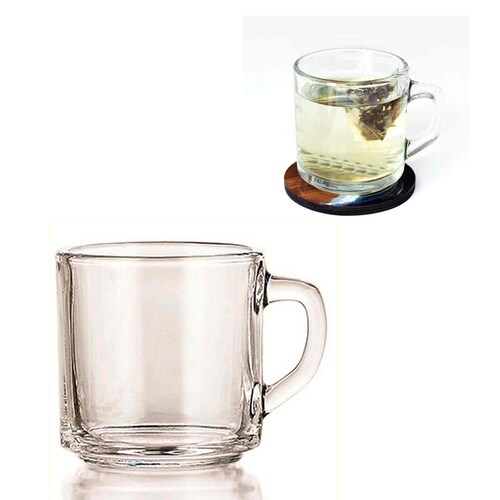 Taza tarro de vidrio para café capuchino de 320ml. Crisa 0095 Incluye 6 tazas.