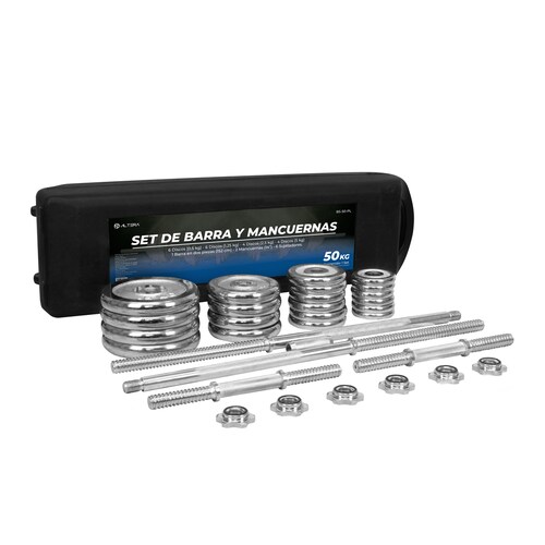 Set de barras y mancuernas 50kg