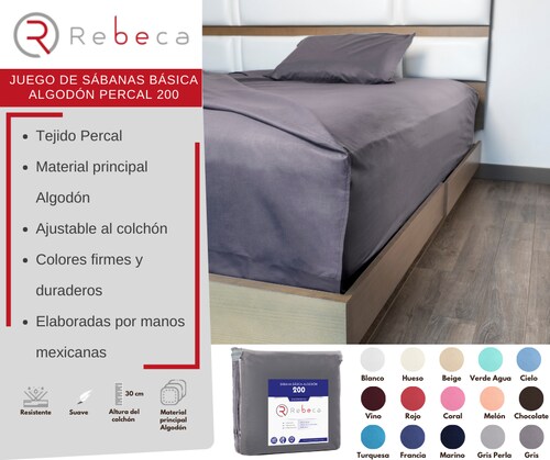 Sabanas de algodon percal 200 hilos Indi para cama infantil de niños