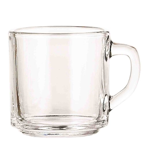 Taza tarro de vidrio para café capuchino de 320ml. Crisa 0095 Incluye 6 tazas.