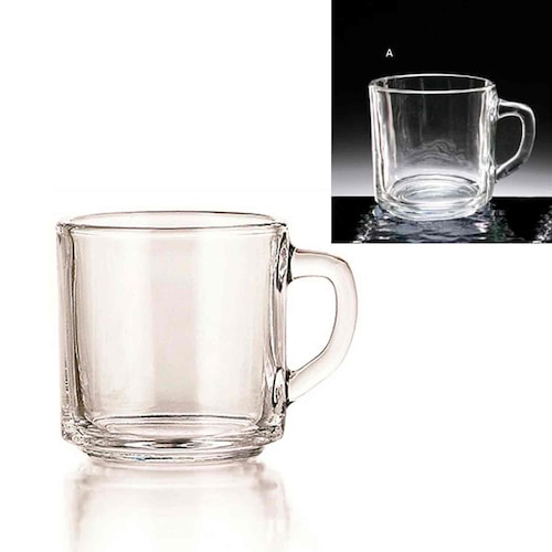 Taza tarro de vidrio para café capuchino de 320ml. Crisa 0095 Incluye 6 tazas.