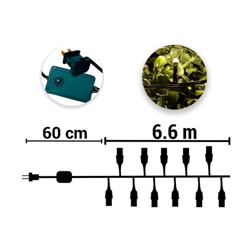 Serie Navideña 100 Focos Luz Led Cálida 7 Mts. 6 Cajas Navicolors