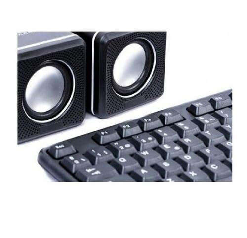 Kit de teclado mouse Optico Negro Bocinas PC Lap Escritorio Oficina Windows NA-228 Alambrico USB Juegos