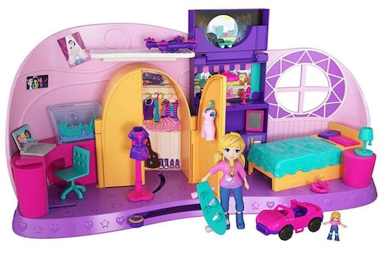 Polly Pocket JKC84, Juguete De Playa Con Casa De Muñecas De La Colección 2024, Incluye Figuritas Y Accesorios, Juego Portátil Para Niños, Recomendado Para Mayores De 4 Años