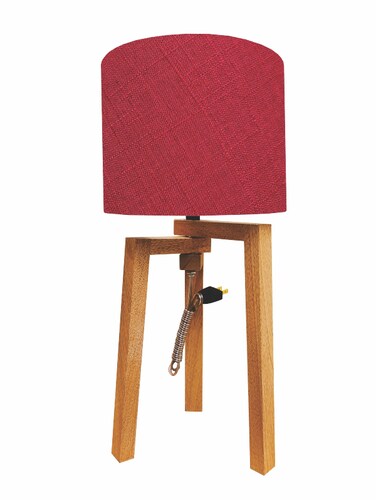 Lampara de buro nordica p/cilíndrica lino rojo