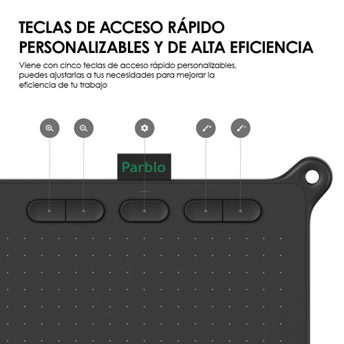 Tableta Digitalizadora Parblo Ninos S Dibujo 6 x 4 pulgadas Negra