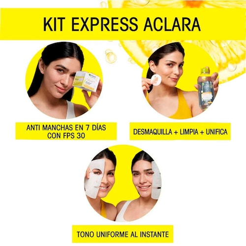 Colágeno 24k Acido Hialuronico Removedor Puntos Negros Kit Garnier Express Aclara Parches De Colágeno .