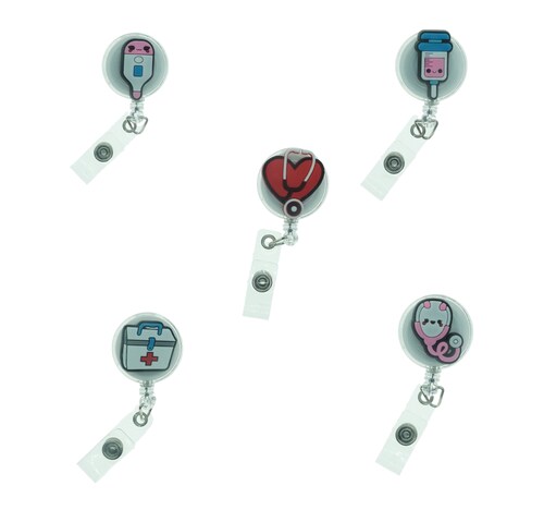 5 Pack Porta Gafete Yoyo Medicina, Enfermeria Figura Chica