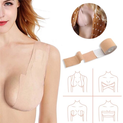 Sujetador de cinta adhesiva Invisible para Mujer, sujetador de pezones, cubre pezones, cinta para levantar el pecho, Bralette de realce, almohadilla sin tirantes..
