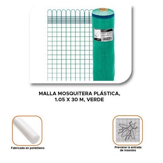 Tela mosquitera, gris, 1,5 x 30 m