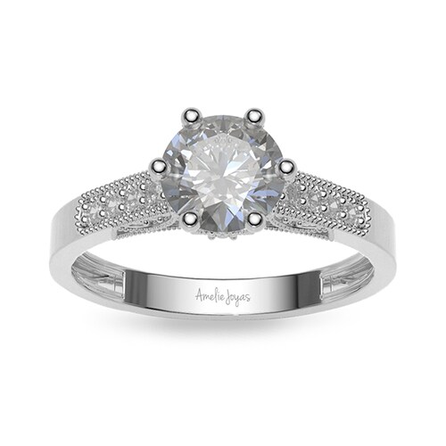 Anillo de compromiso en Oro Blanco de 14K Amelie Joyas