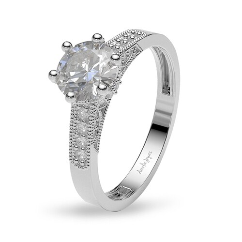 Anillo de compromiso en Oro Blanco de 14K Amelie Joyas