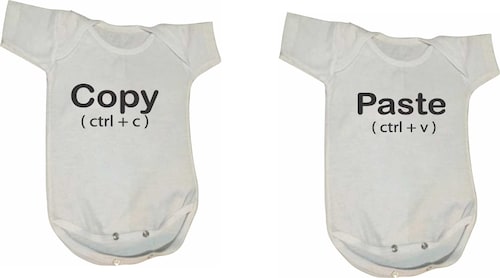 Set Copy Paste para Gemelos 2 Pañaleros o Playeras Duo Hermanos Hermanas Bebes Infantil Juvenil