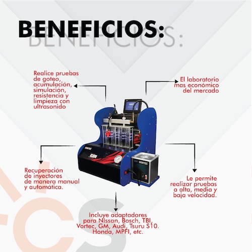 LABORATORIO DE LIMPIEZA DE INYECTORES AUTOMATICO HANTEC 4 INYECTORES GDI