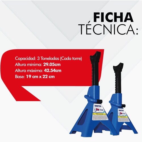 Torres para Auto Hantec de 3 toneladas azul