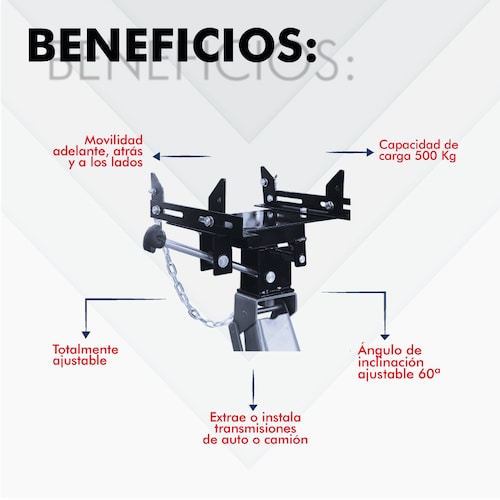 Adaptador para Transmisiones gato Hidráulico de patín