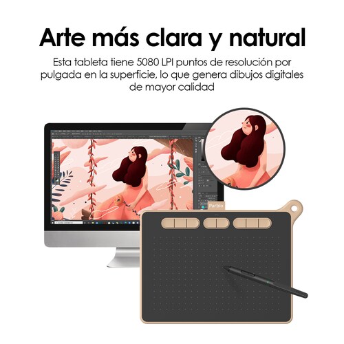 Tableta Digitalizadora Parblo Ninos M Dibujo 9x5 Pulgadas Rosa