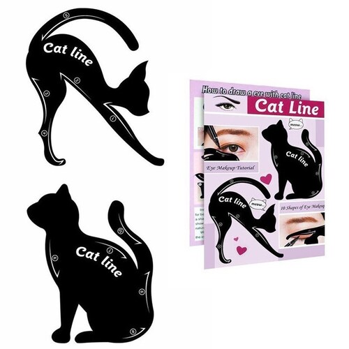 Plantilla De Gato Para Delinear Ojos Aplicar Sombra.