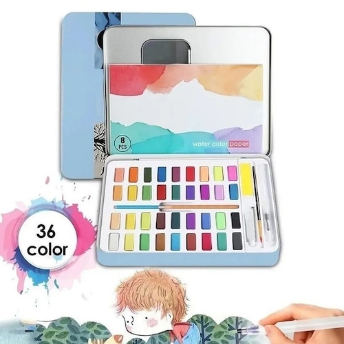 Acuarela 36 Colores Acuarelas, Kit Pintura Acuarela.