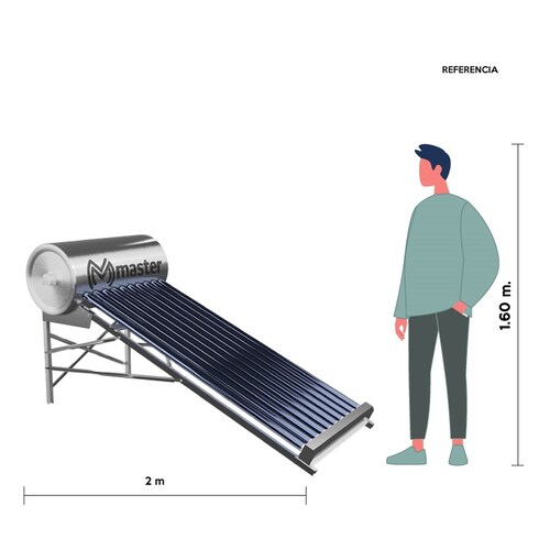 Boiler Calentador de Agua Inteligente Solar y Electrico para Sistemas de Baja Presion (Sin Bombas de Presion) 120 Litros Controlalo desde su App con tu Celular Master MP-120L BOILER