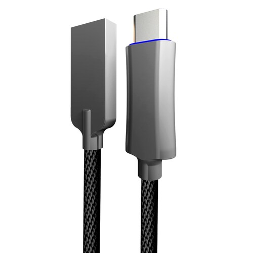 Binden Cable Cargador Knight Series Carga Rápida, Transferencia De Datos Y Auto-desconexión (micro U Tipo-C Cinza