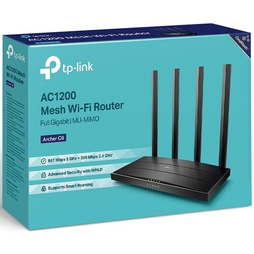 Router Inalambrico Tp-Link ARCHER C6 AC1200 Gigabit MU-MIMO Banda Dual 2.4 Y 5GHz