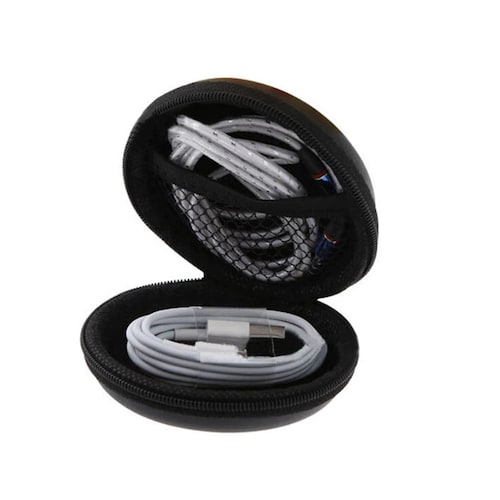 Estuche Circular multiusos para cargador, audifonos, cables USB, Etc. Rojo