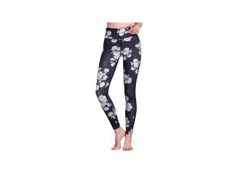 Leggings Deportivos Negro Floreados Yoga Gym YoFit.