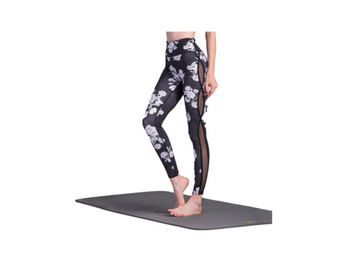 Leggings Deportivos Negro Floreados Yoga Gym YoFit.
