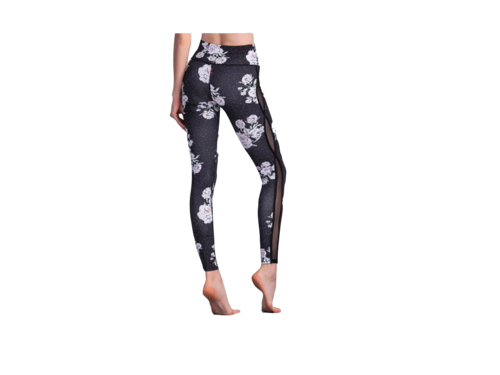 Leggings Deportivos Negro Floreados Yoga Gym YoFit.