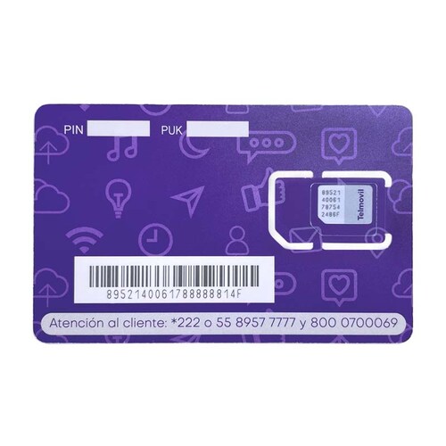 CHIP TELMOVIL PAQUETE $50 7 DÍAS.