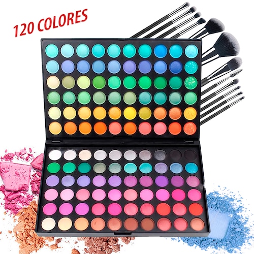 120 Colores Paleta De Sombras Larga Duración Para Maquillaje Mas Set De Brochas .