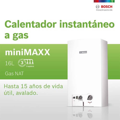 Calentador Instantaneo 3 Servicios Gas N 16l Minimaxx Bosch 