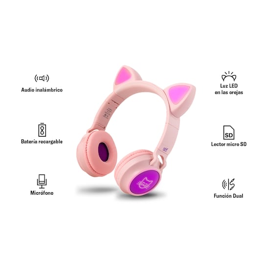 Auriculares De Diadema Con Orejas De Gato Bluetooth - ELE-GATE