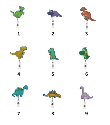 Gafete Yoyo Retractil Idenficacion Figura Grande Dinosaurios