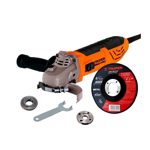 Esmeriladora Angular de 4 1/2" Ergo Pro Anti fatiga Cómoda Truper de 950W ERGO-4590 Pulidora Cortar Desbastar