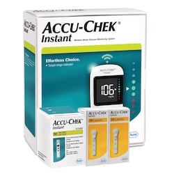 Accu-chek Glucómetro Instant Con 50 Tiras Y 50 Lancetas