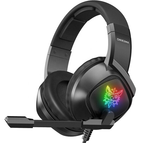 Audífonos Gamer Onikuma con cable y conector de 3,5 mm. Negro