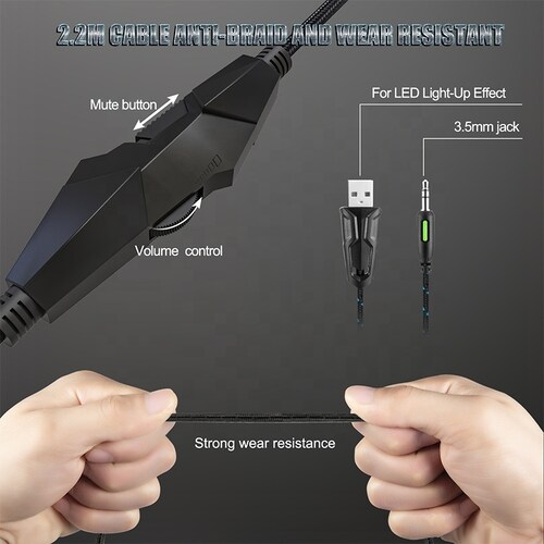 Audífonos Gamer Onikuma con cable y conector de 3,5 mm. Negro