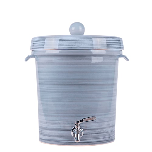 Ecofiltro Purificador Dispensador  y Filtro de Agua Cerámica Mediano (8 L) Gris Rayas