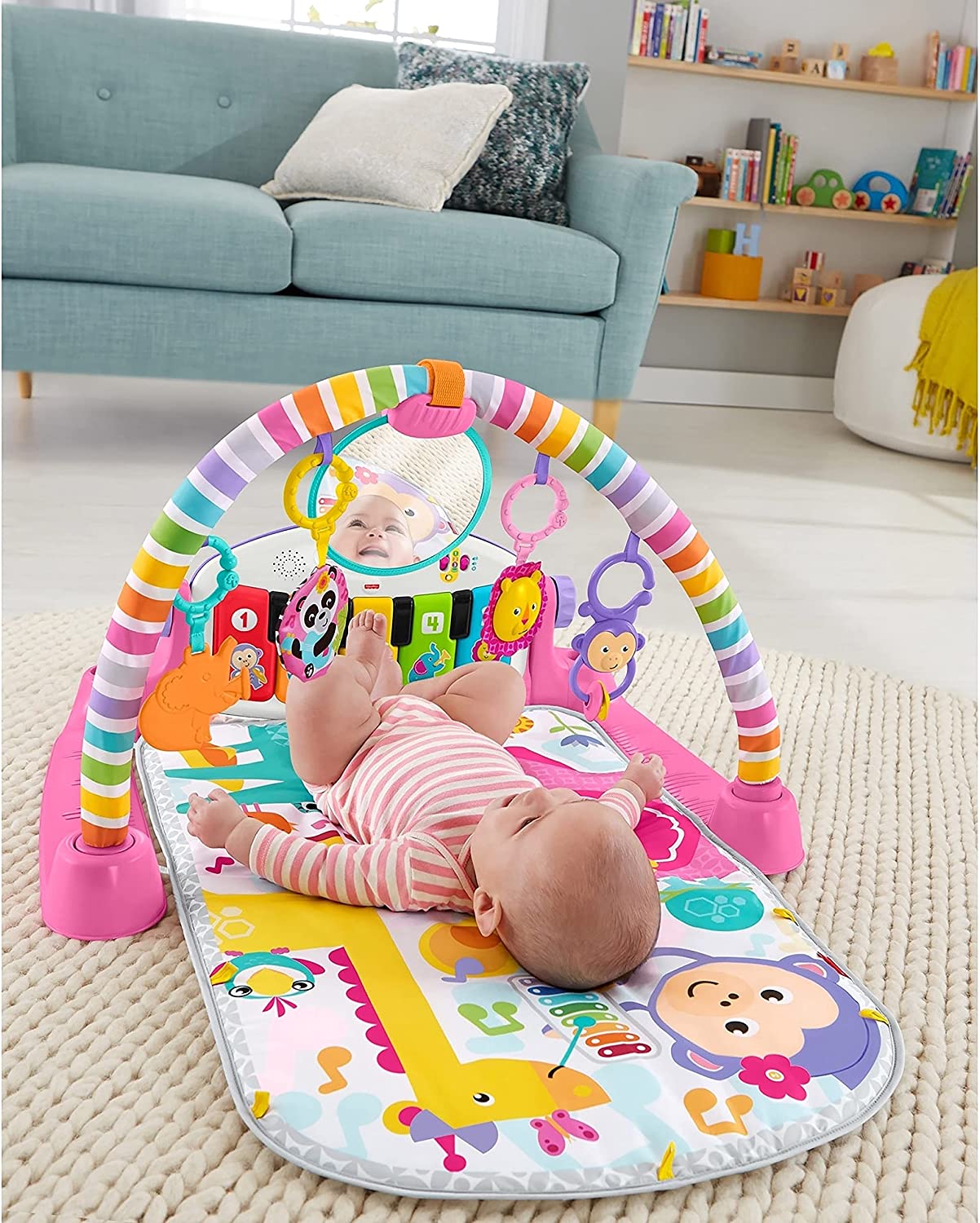 Fisher price Gimnasio Piano Pataditas Musicales Rosa De Lujo