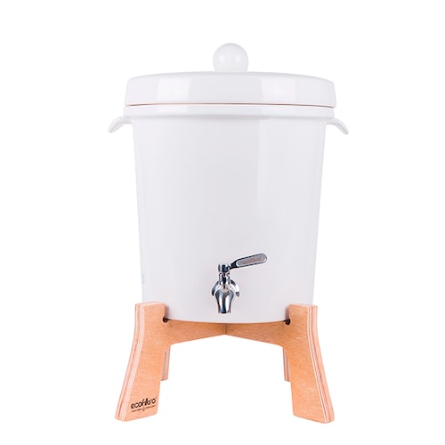 Ecofiltro Purificador Dispensador y Filtro de Agua Cerámica Mediano (8 L) Blanco solido