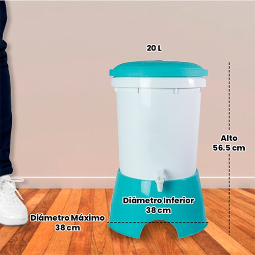 Ecofiltro Purificador Dispensador y Filtro de Agua Colors Grande (20 L) Azul.