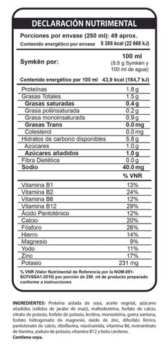 Paquete de 8 piezas Symkën Soya Natural 1,080g | Bebida en polvo | Rinde 12 litros | 100% vegetal | Alta en proteínas | Sin gluten, sin lactosa, sin colesterol