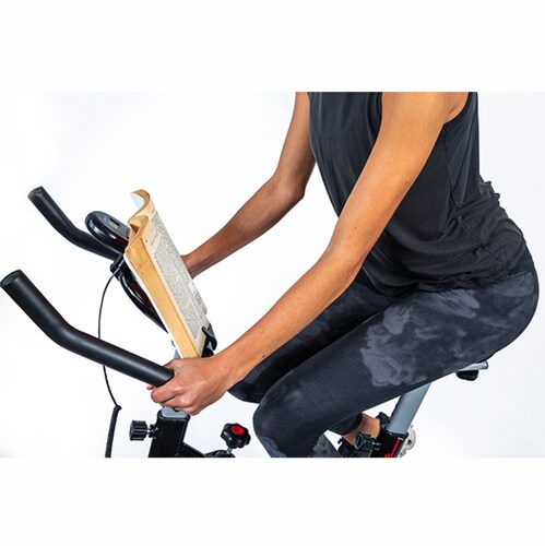 Bicicleta De Spinning Estática, Volante de 7kg, TALLA CHICA Compacta Ultra Movible, Monitor LCD, Asiento Ajustable Y Manillar