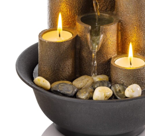 Fuente De Agua Decorativa Para Mesa Con Velas Y Cascada
