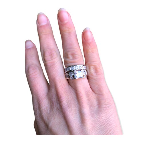 Juego de Anillo y Churumbela Trío de Circonias Cúbicas Plata 925
