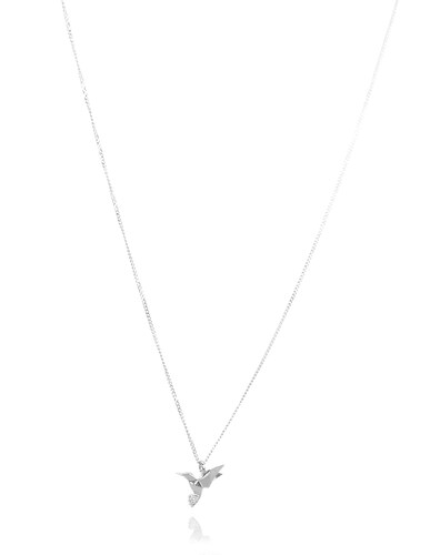Dije Colibrí de Origami de Plata.925
